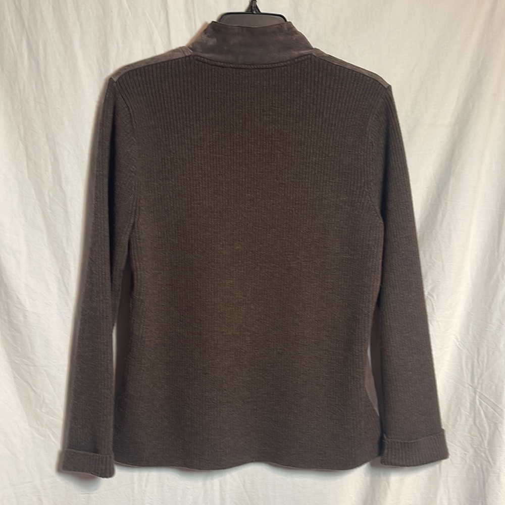 Pendleton Jacket Suede Ribbed Sleeves Medium Brow… - image 8